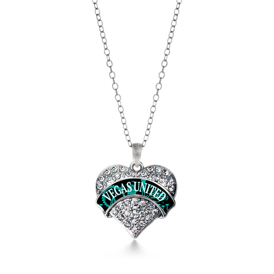 Silver Vegas United - Cityscape Pave Heart Charm Classic Necklace