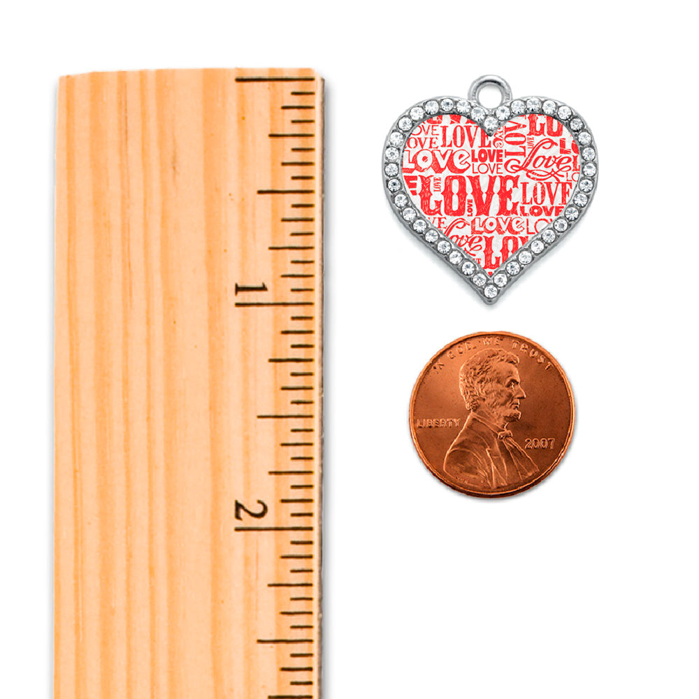 Silver Love Pattern Open Heart Charm Classic Necklace