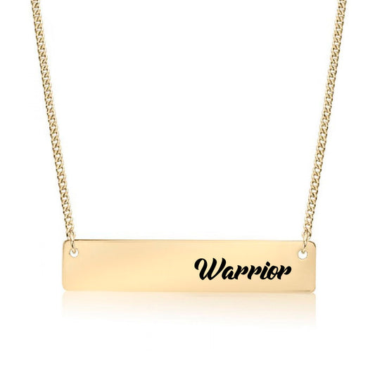 Gold Warrior Bar Necklace
