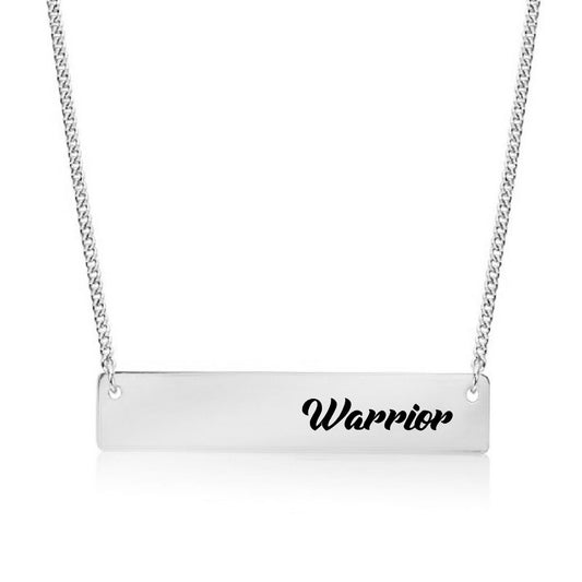Silver Warrior Bar Necklace