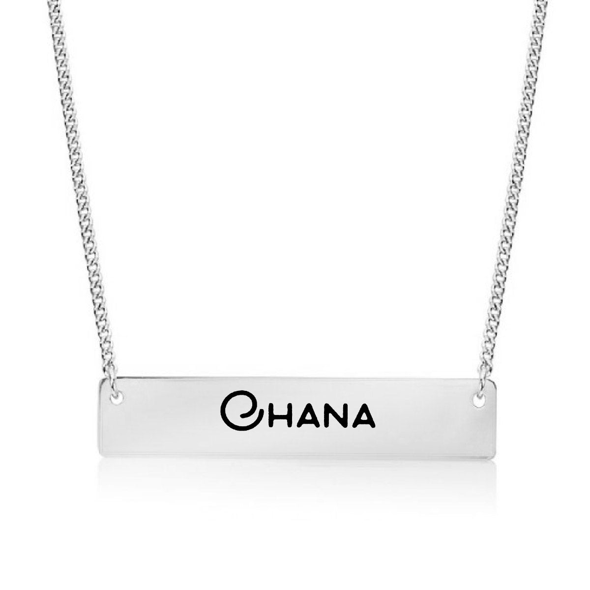 Silver Ohana Bar Necklace