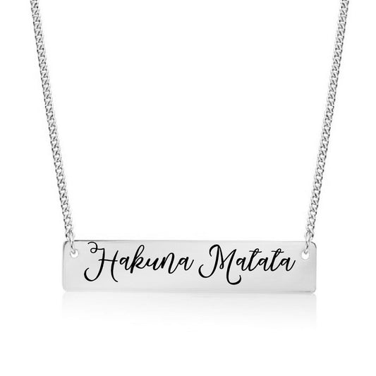 Silver Hakuna Matata Bar Necklace