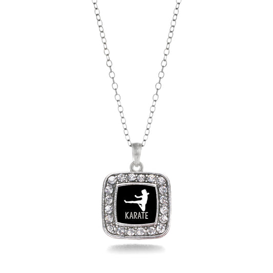 Silver Karate Square Charm Classic Necklace