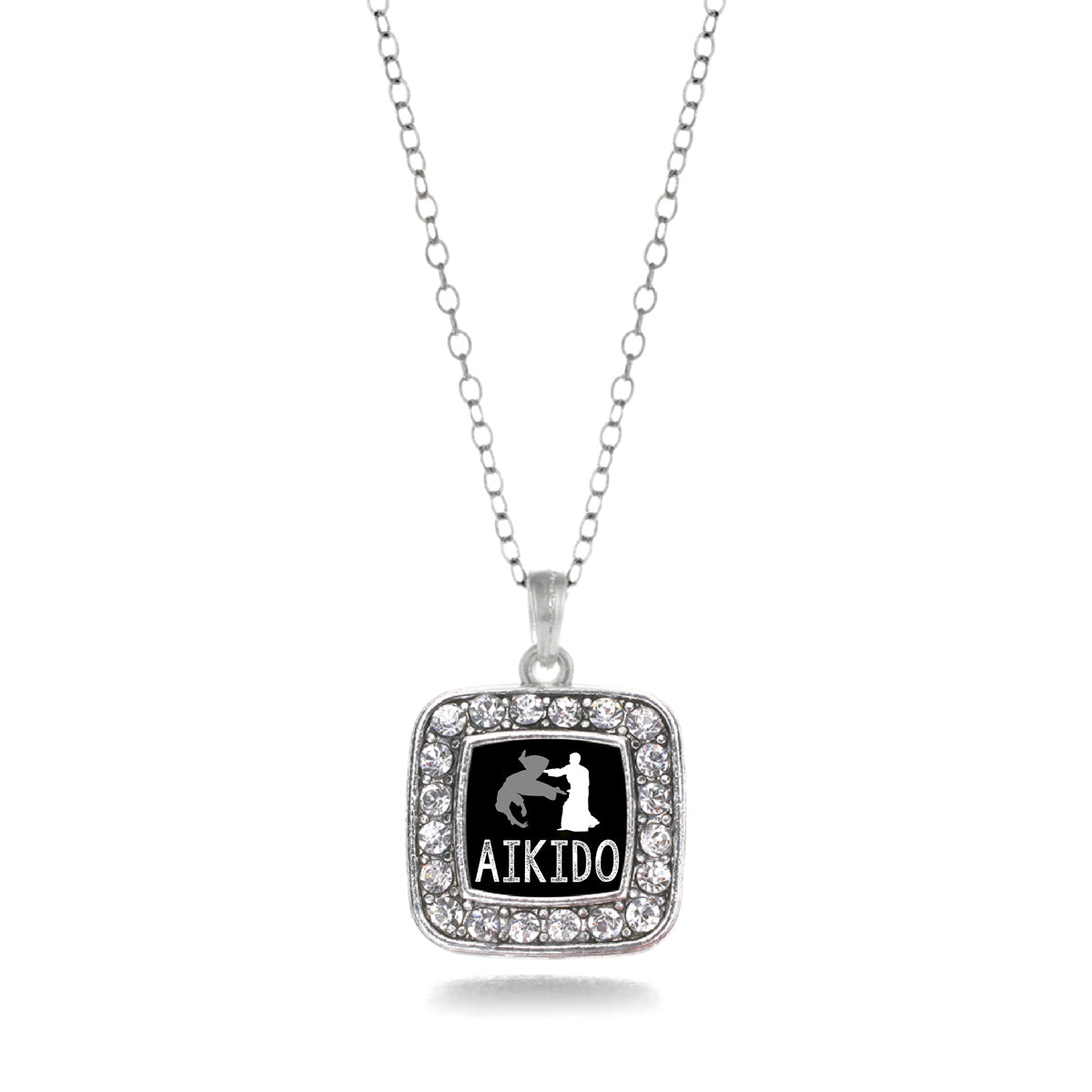 Silver Aikido Square Charm Classic Necklace