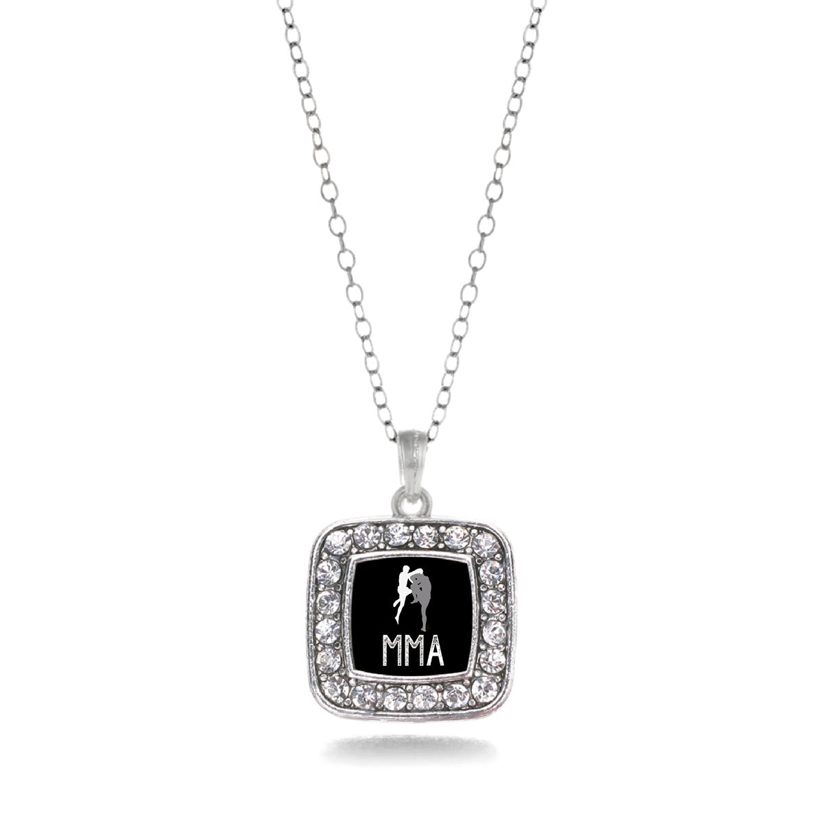 Silver MMA Square Charm Classic Necklace