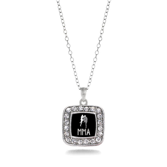Silver MMA Square Charm Classic Necklace