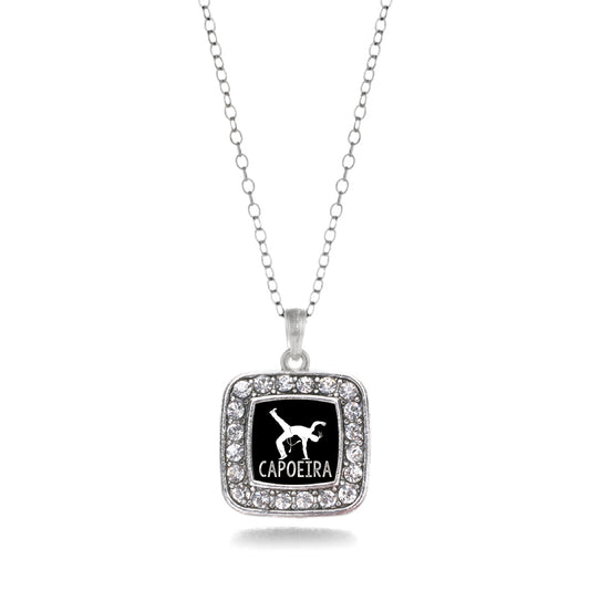 Silver Capoeira Square Charm Classic Necklace
