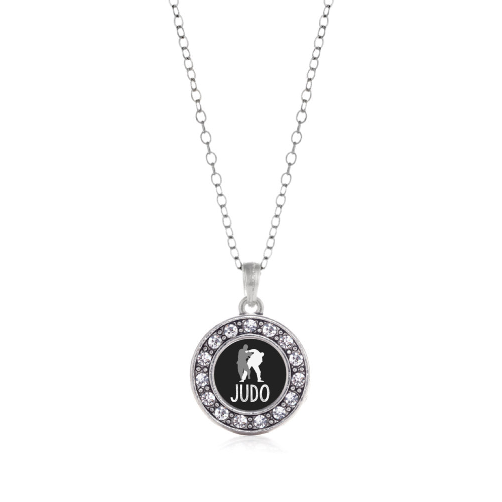 Silver Judo Circle Charm Classic Necklace
