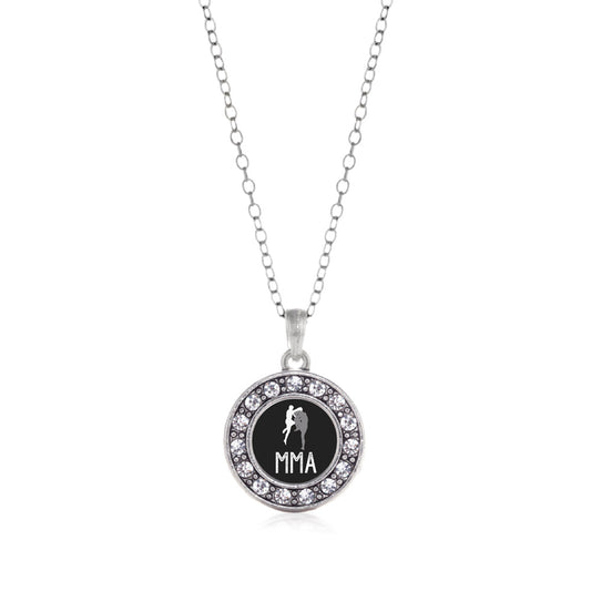 Silver MMA Circle Charm Classic Necklace