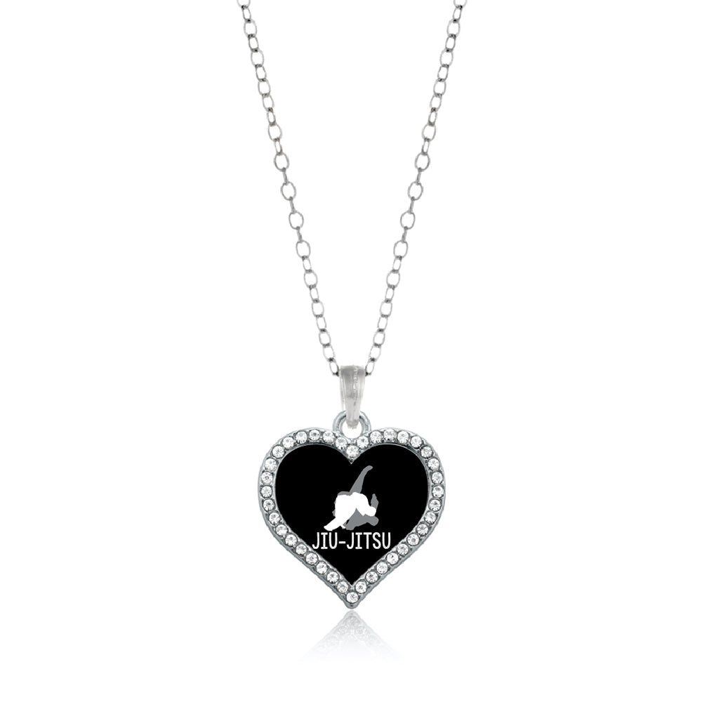 Silver Aikido Open Heart Charm Classic Necklace