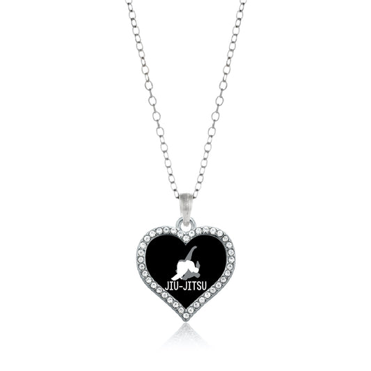 Silver Aikido Open Heart Charm Classic Necklace