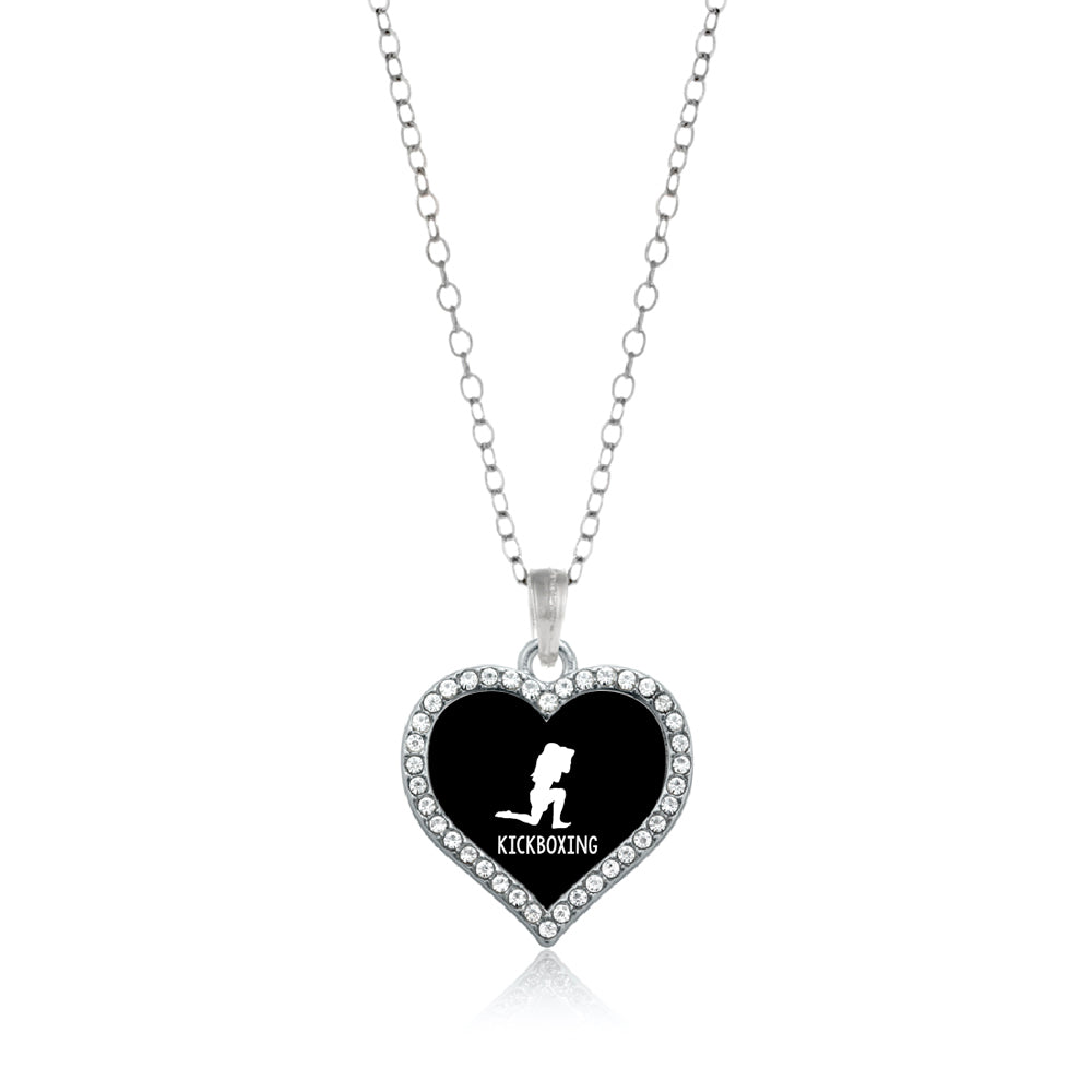 Silver Kickboxing Open Heart Charm Classic Necklace