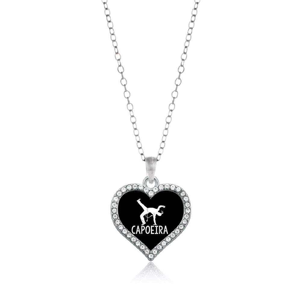 Silver Capoeira Open Heart Charm Classic Necklace