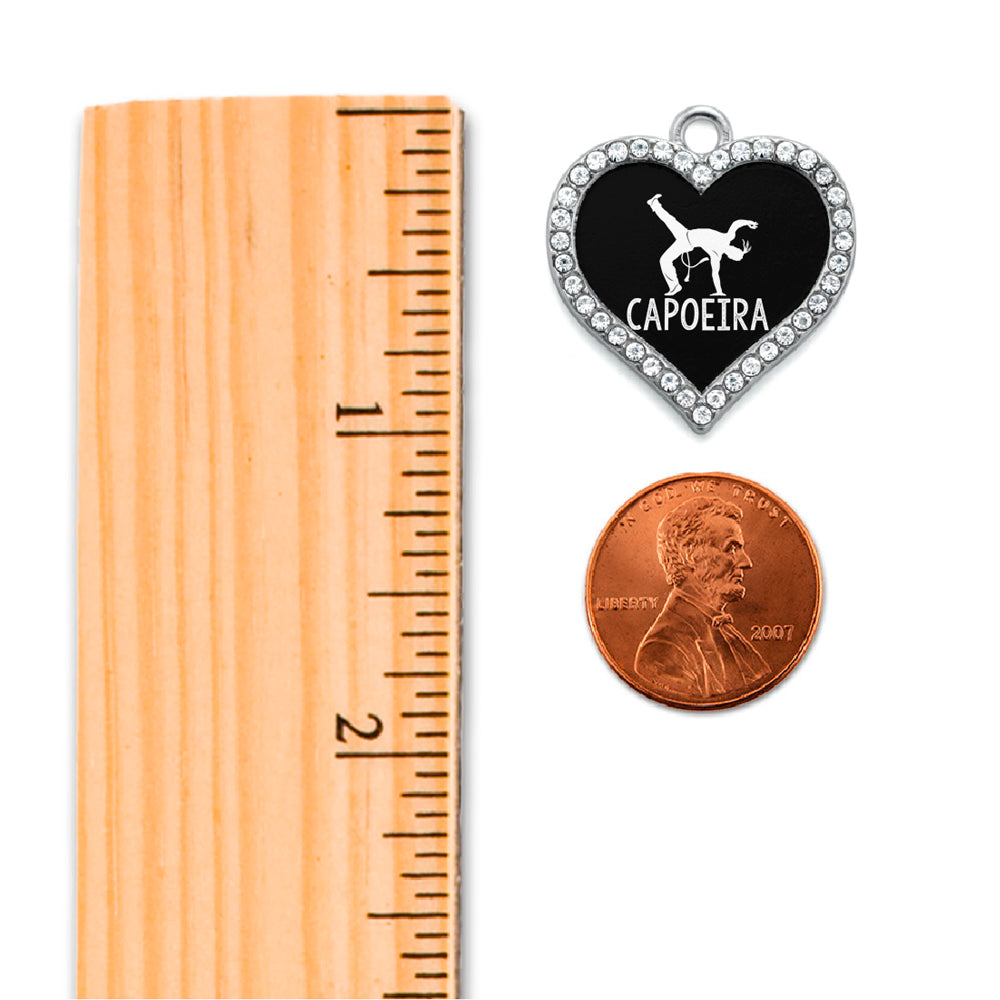 Silver Capoeira Open Heart Charm Toggle Necklace