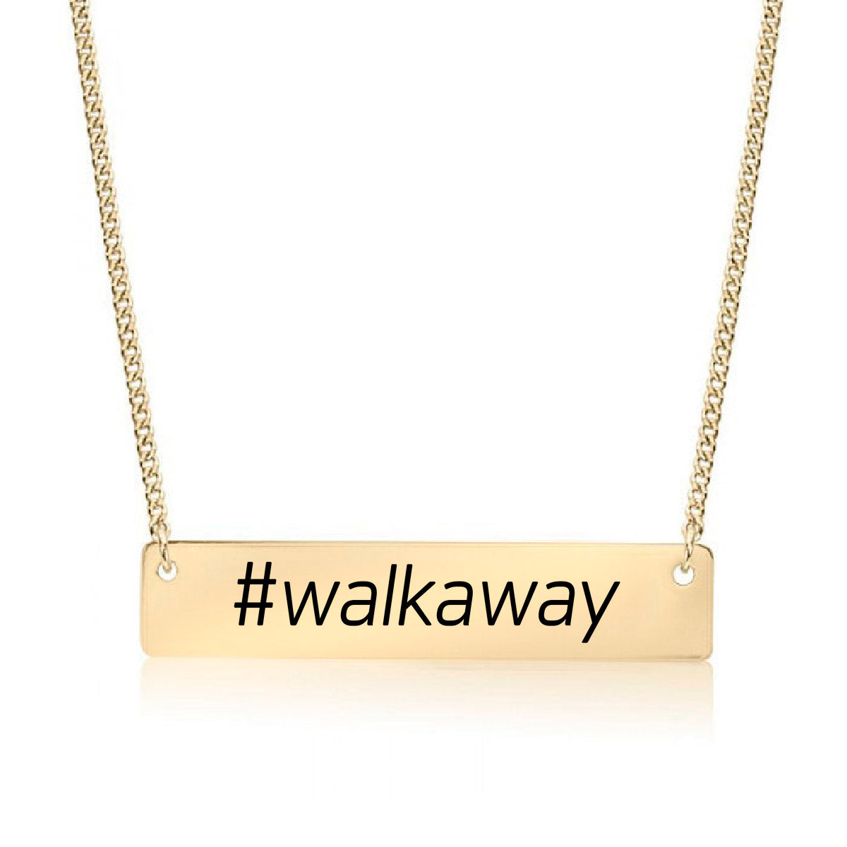 Gold #walkaway Bar Necklace