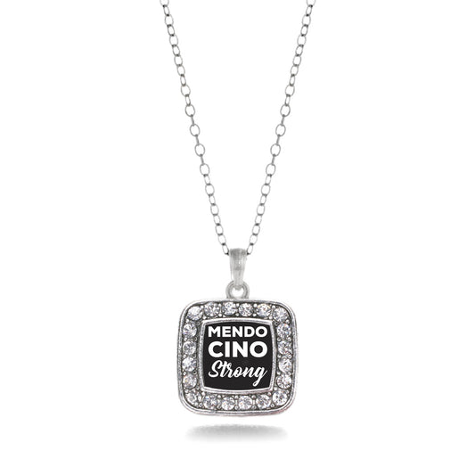 Silver Mendocino Strong Square Charm Classic Necklace