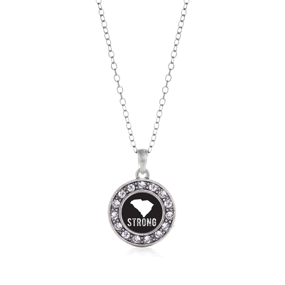 Silver South Carolina Strong Circle Charm Classic Necklace