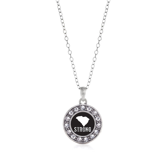 Silver South Carolina Strong Circle Charm Classic Necklace