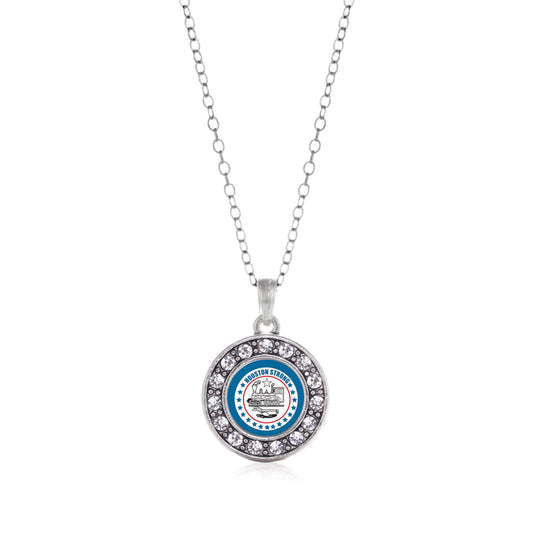 Silver Houston Strong Circle Charm Classic Necklace
