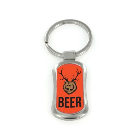 Steel The Beer Dog Tag Keychain