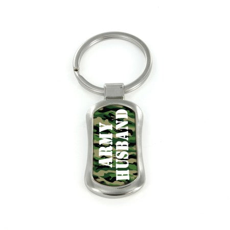 Steel Army Husband Dog Tag Keychain