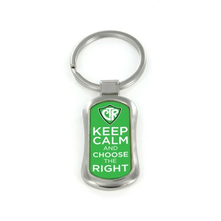 Steel Keep Calm and Choose the Right Dog Tag Keychain