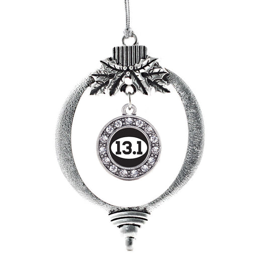 Silver 13.1 Runners Circle Charm Holiday Ornament