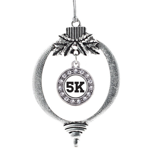 Silver 5K Runners Circle Charm Holiday Ornament