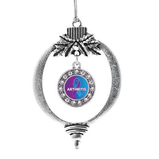 Silver Arthritis Circle Charm Holiday Ornament