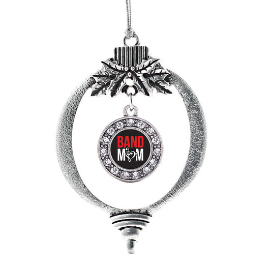 Silver Band Mom Circle Charm Holiday Ornament