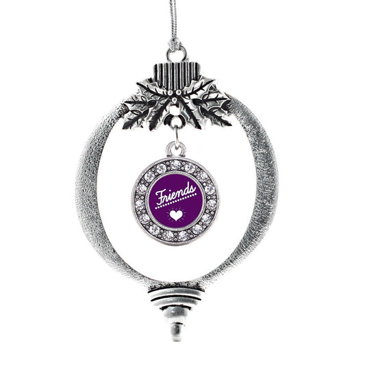 Silver Friends Circle Charm Holiday Ornament