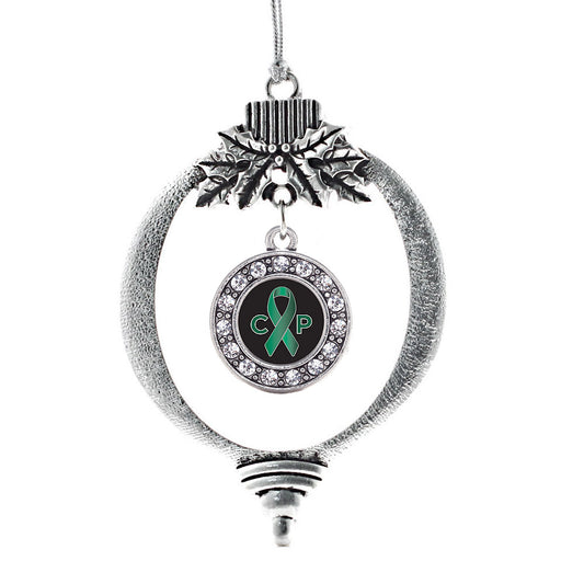 Silver Cerebral Palsy Circle Charm Holiday Ornament