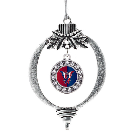 Silver CHD Support Circle Charm Holiday Ornament