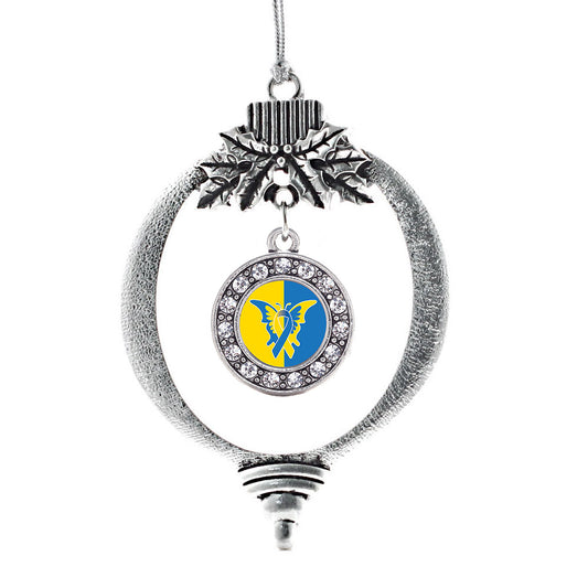 Silver Down Syndrome Awareness Circle Charm Holiday Ornament