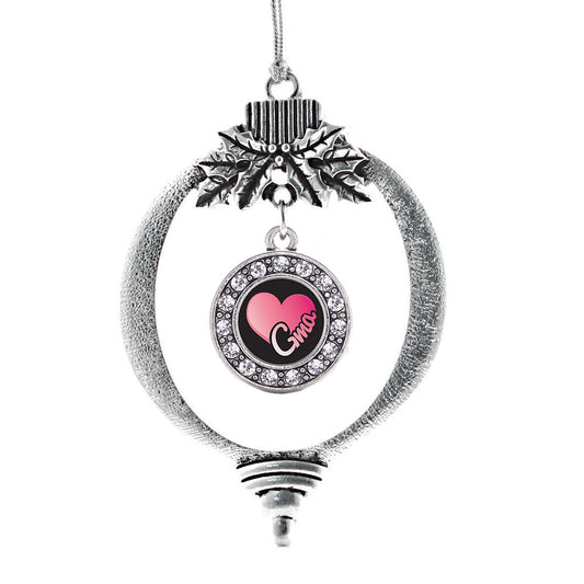 Silver Gma Circle Charm Holiday Ornament