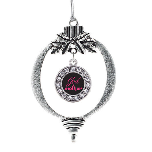 Silver Godmother Circle Charm Holiday Ornament