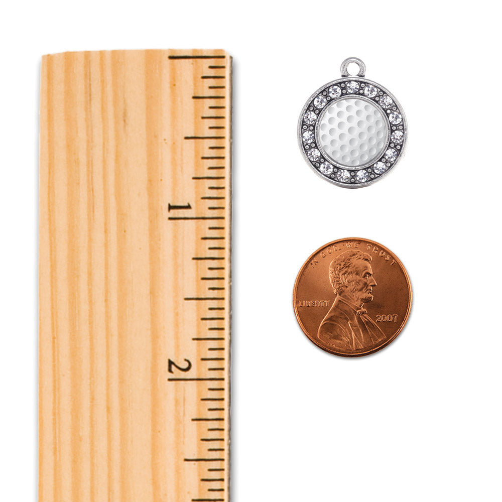 Silver Golf Lovers Circle Charm Holiday Ornament