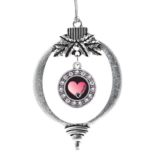 Silver Grannie Circle Charm Holiday Ornament