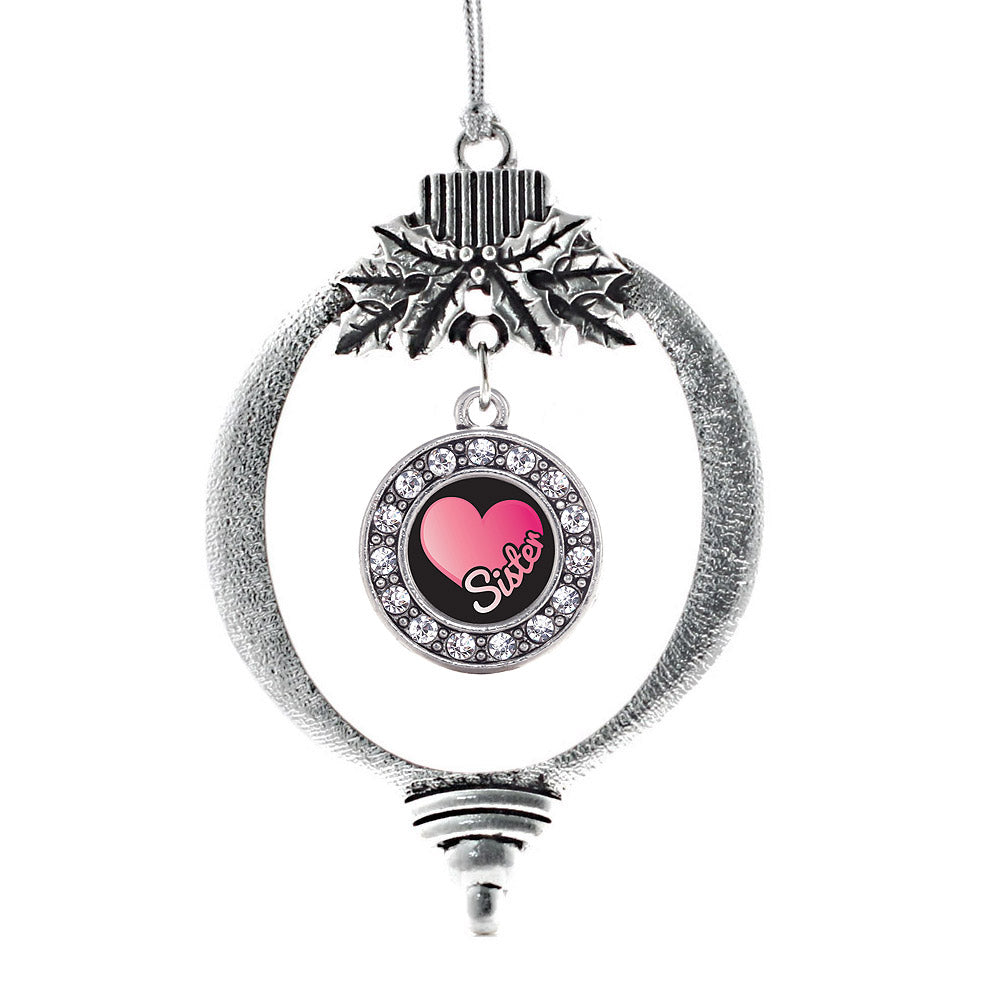 Silver Sister Circle Charm Holiday Ornament