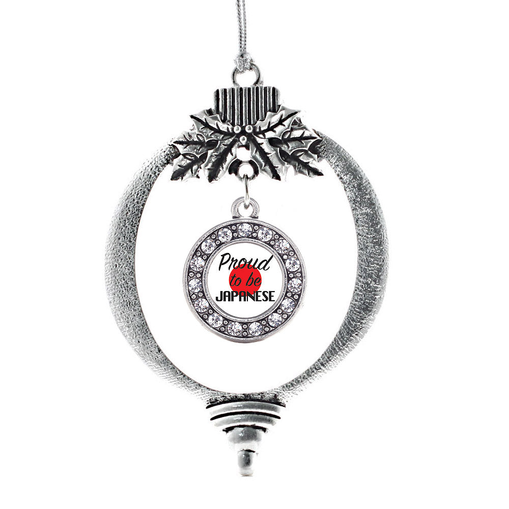 Silver Proud to be Japanese Circle Charm Holiday Ornament