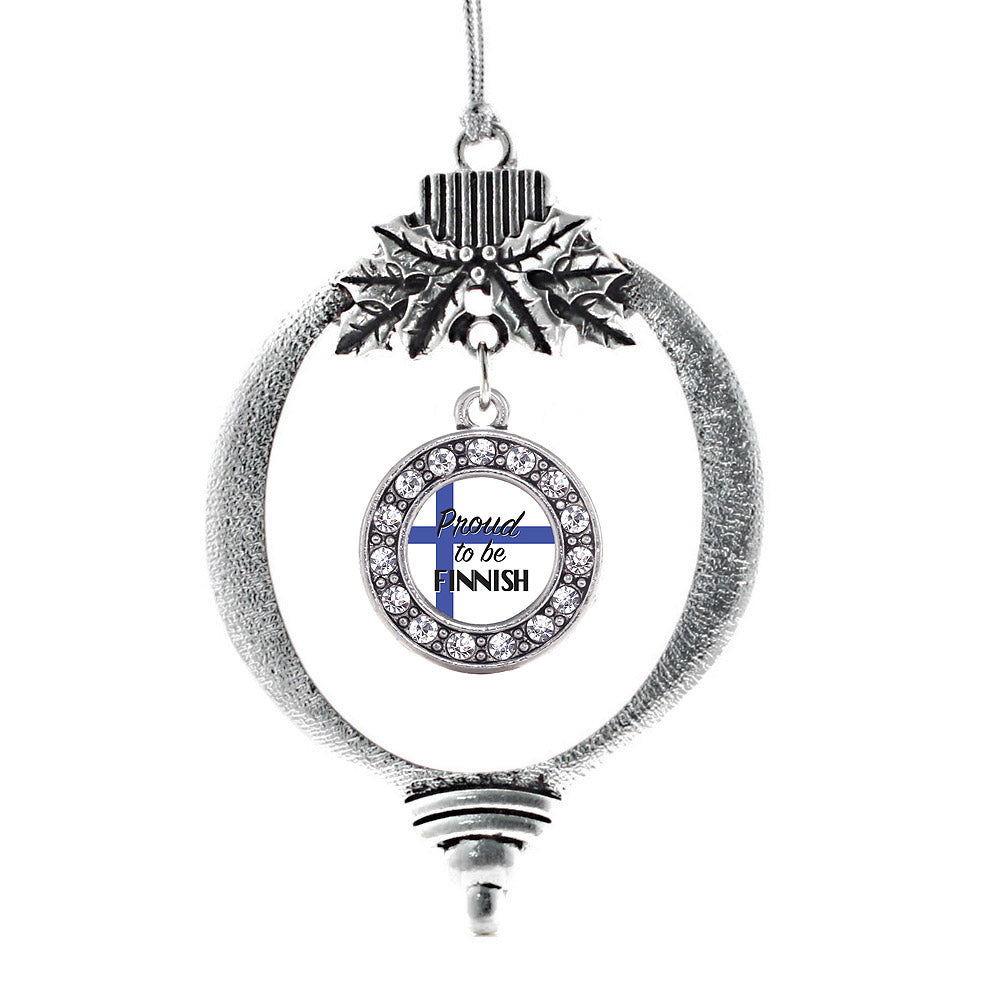 Silver Proud to be Finish Circle Charm Holiday Ornament