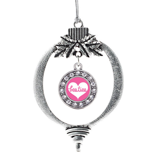 Silver Besties Circle Charm Holiday Ornament