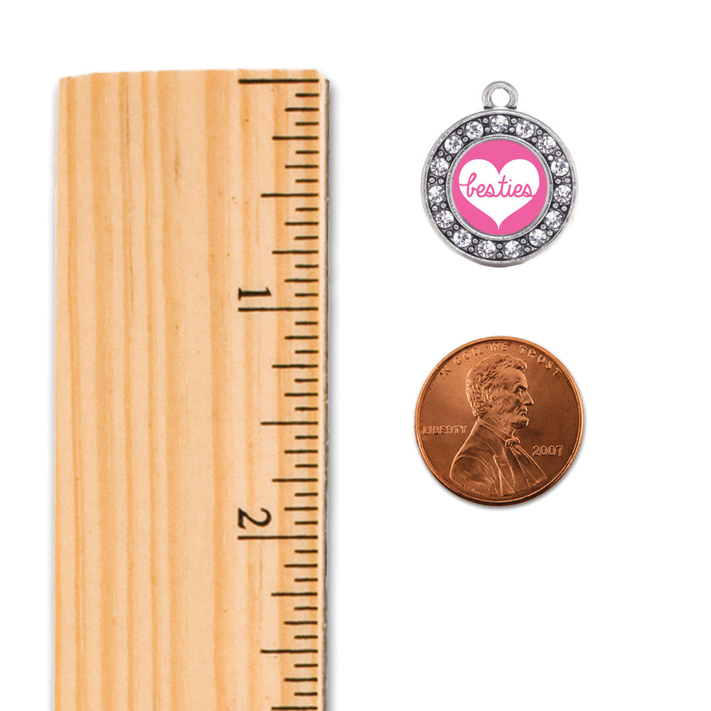 Silver Besties Circle Charm Holiday Ornament