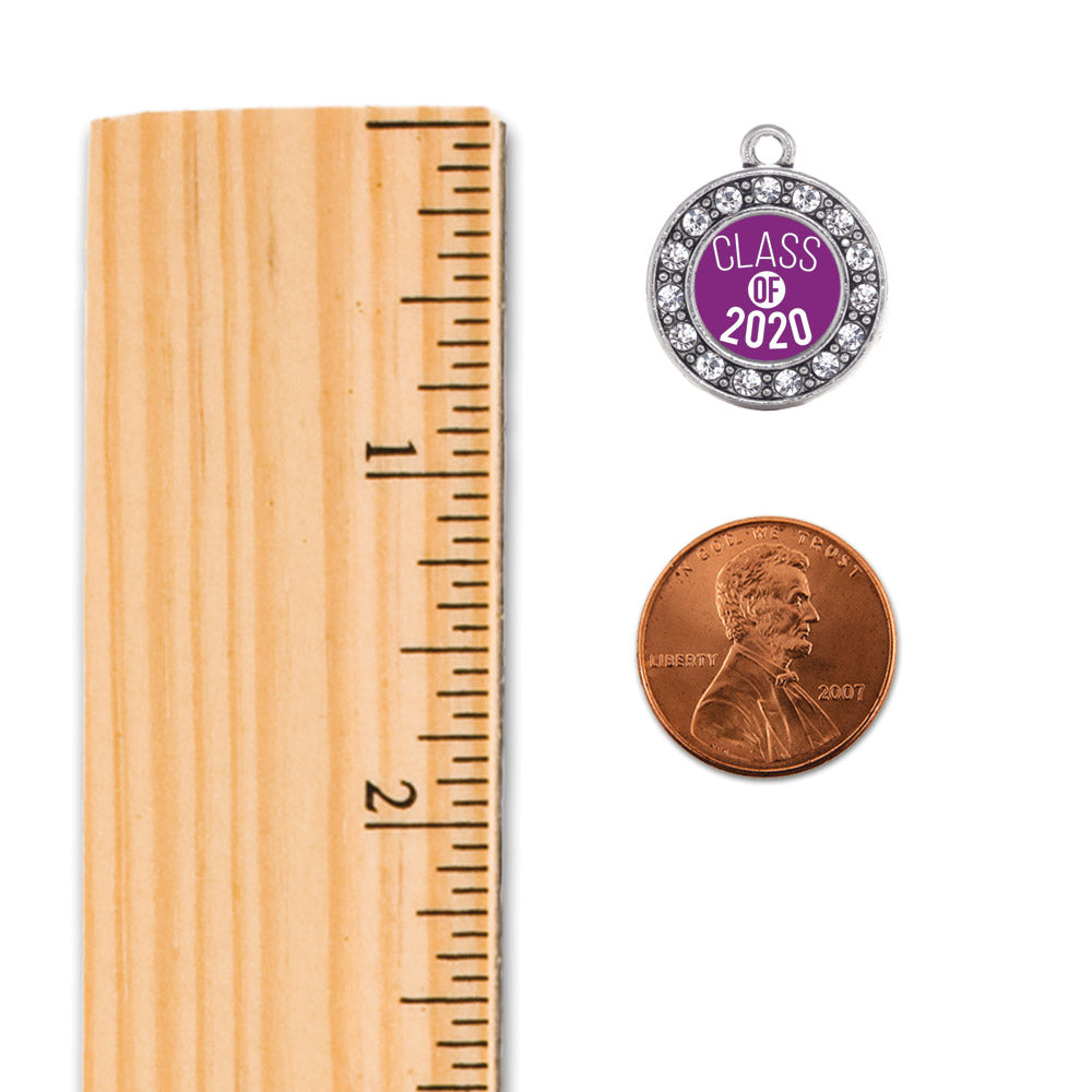 Silver Purple Class of 2020 Circle Charm Snowman Ornament