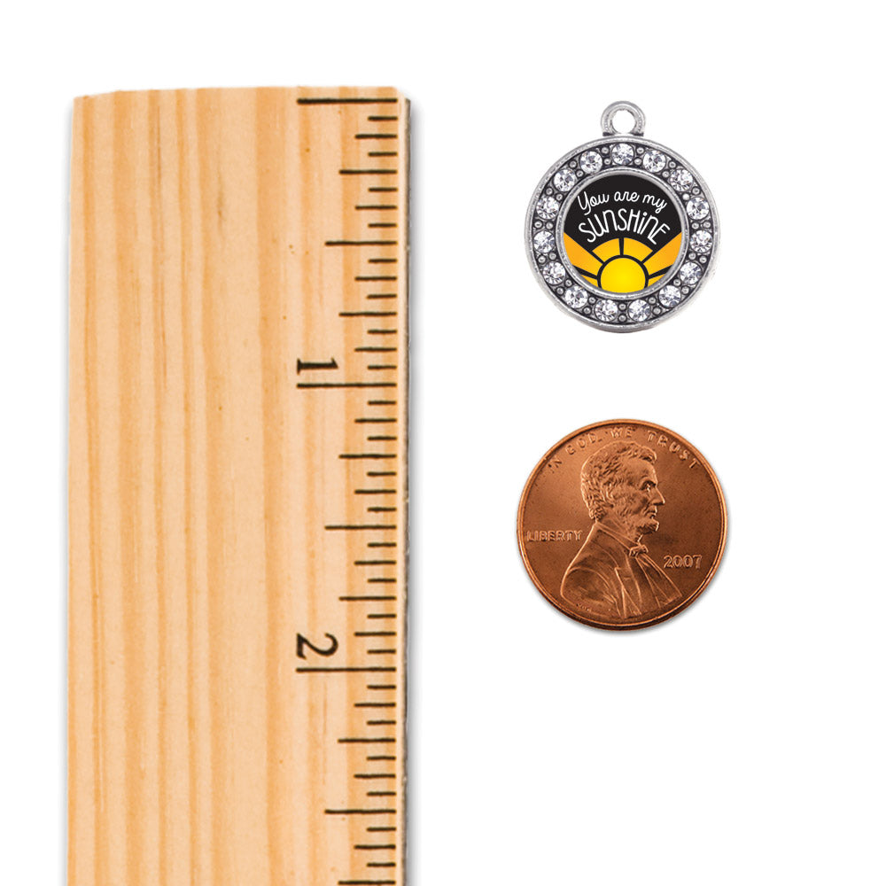 Silver You Are My Sunshine Circle Charm Snowman Ornament