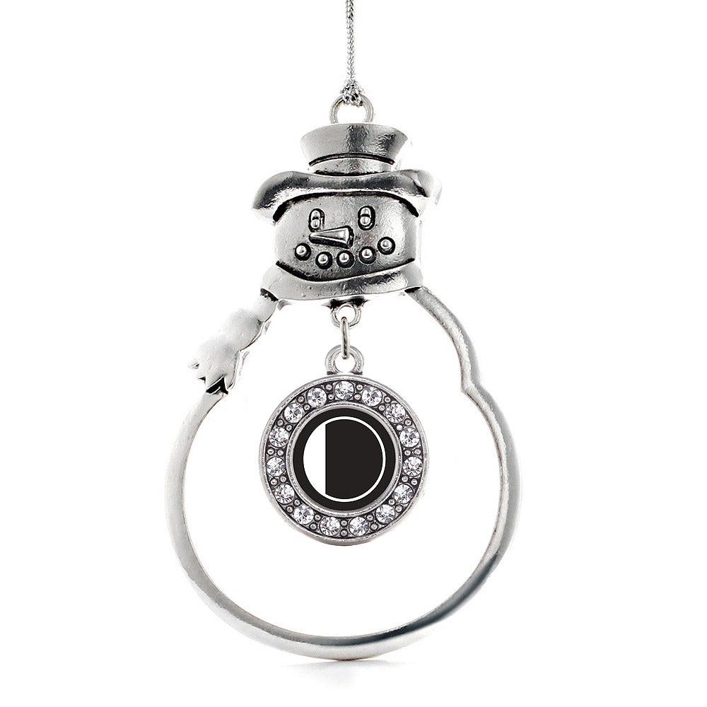 Silver My Vintage Initials - Letter O Circle Charm Snowman Ornament