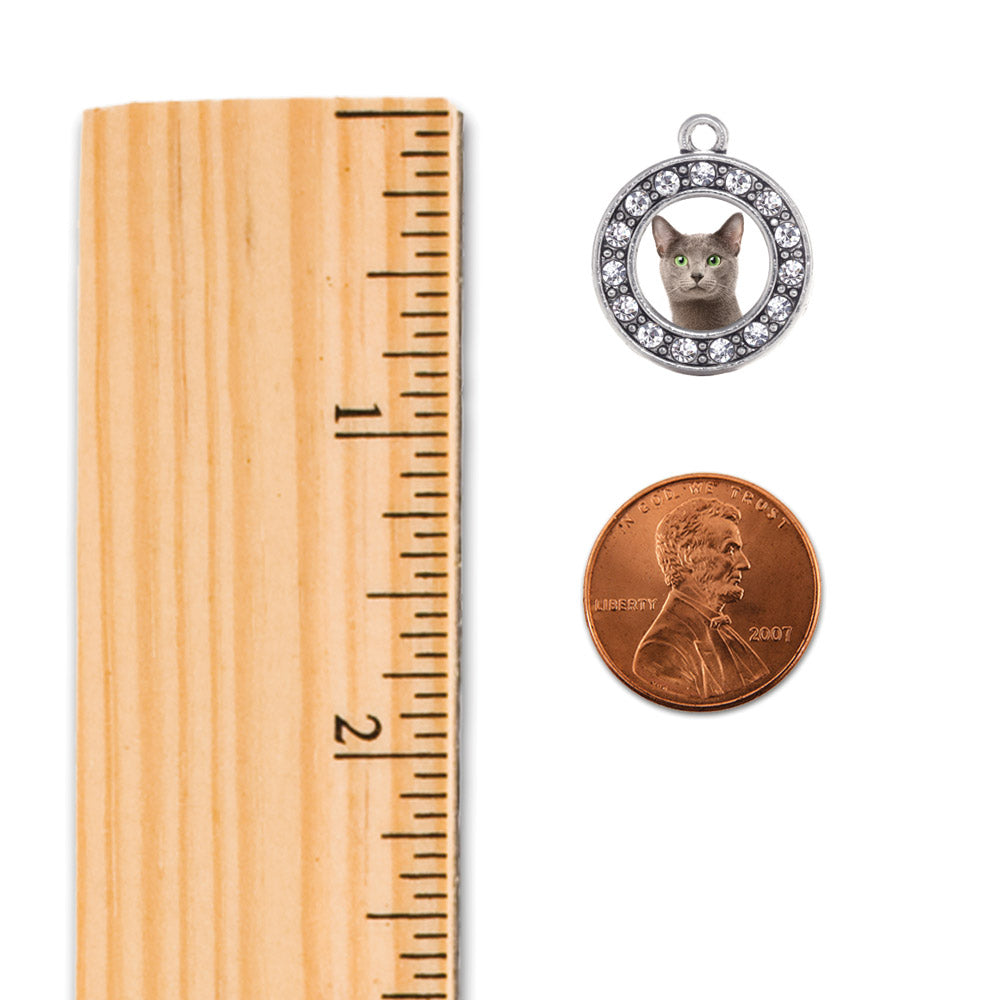 Silver Birman Cat Circle Charm Snowman Ornament