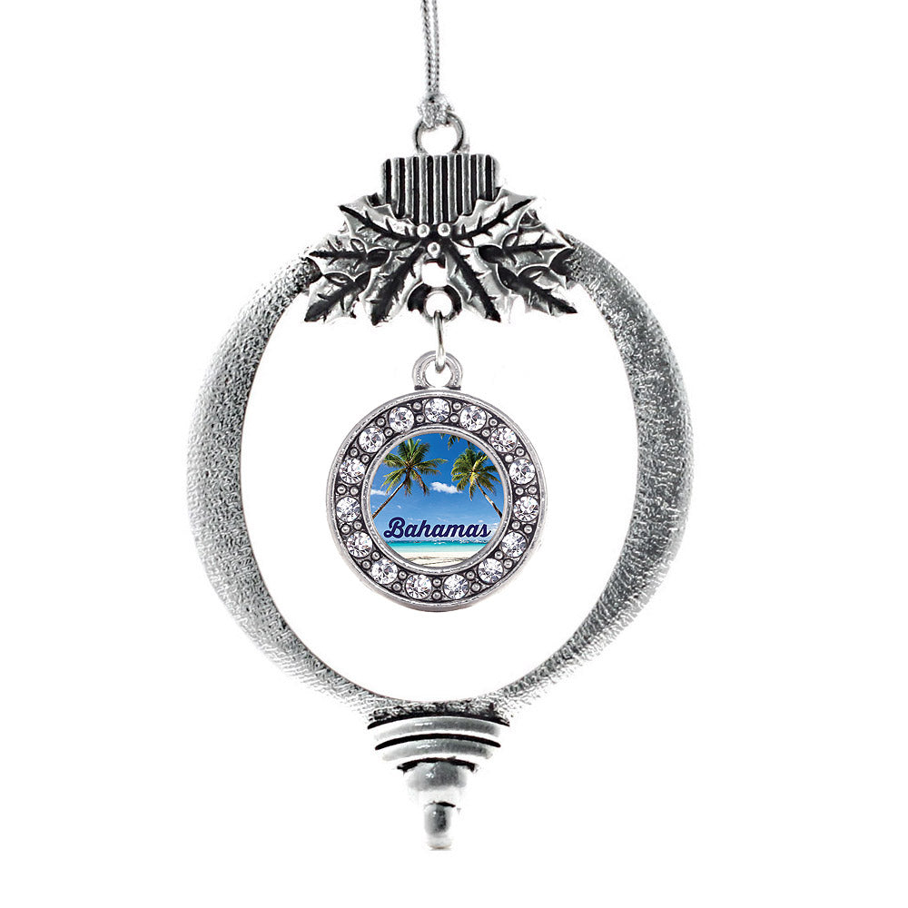 Silver Bahamas Circle Charm Holiday Ornament