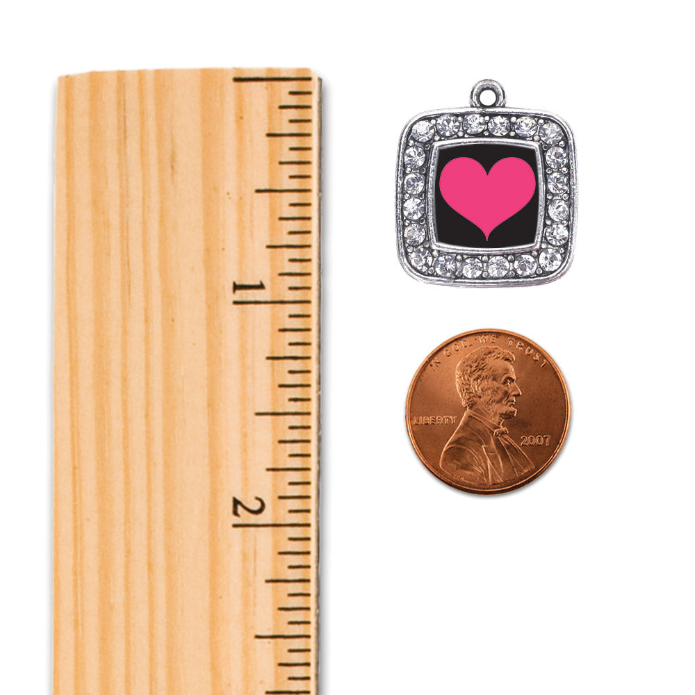 Silver Lovers Square Charm Snowman Ornament