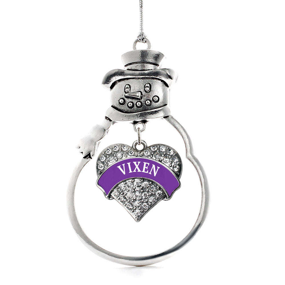 Silver Vixen Pave Heart Charm Snowman Ornament